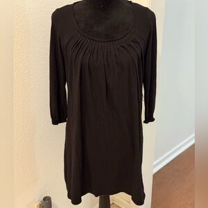 Michael by Micheal Kors Black 3/4 Sleeve Round Neck Shirt Dress
